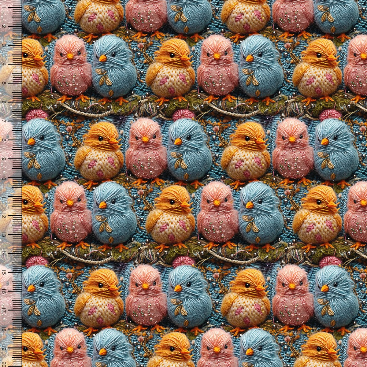 Tecido Tricoline Digital Pássaros Coloridos 88118
