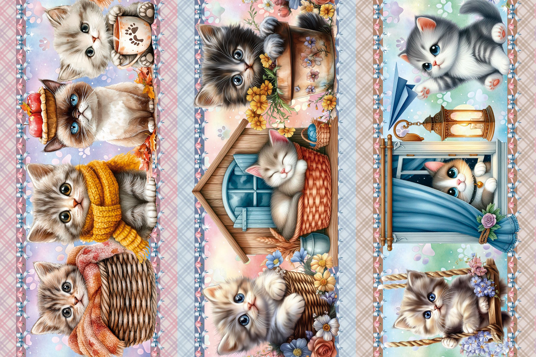Tricoline Digital Barrados Cats Baby A5861