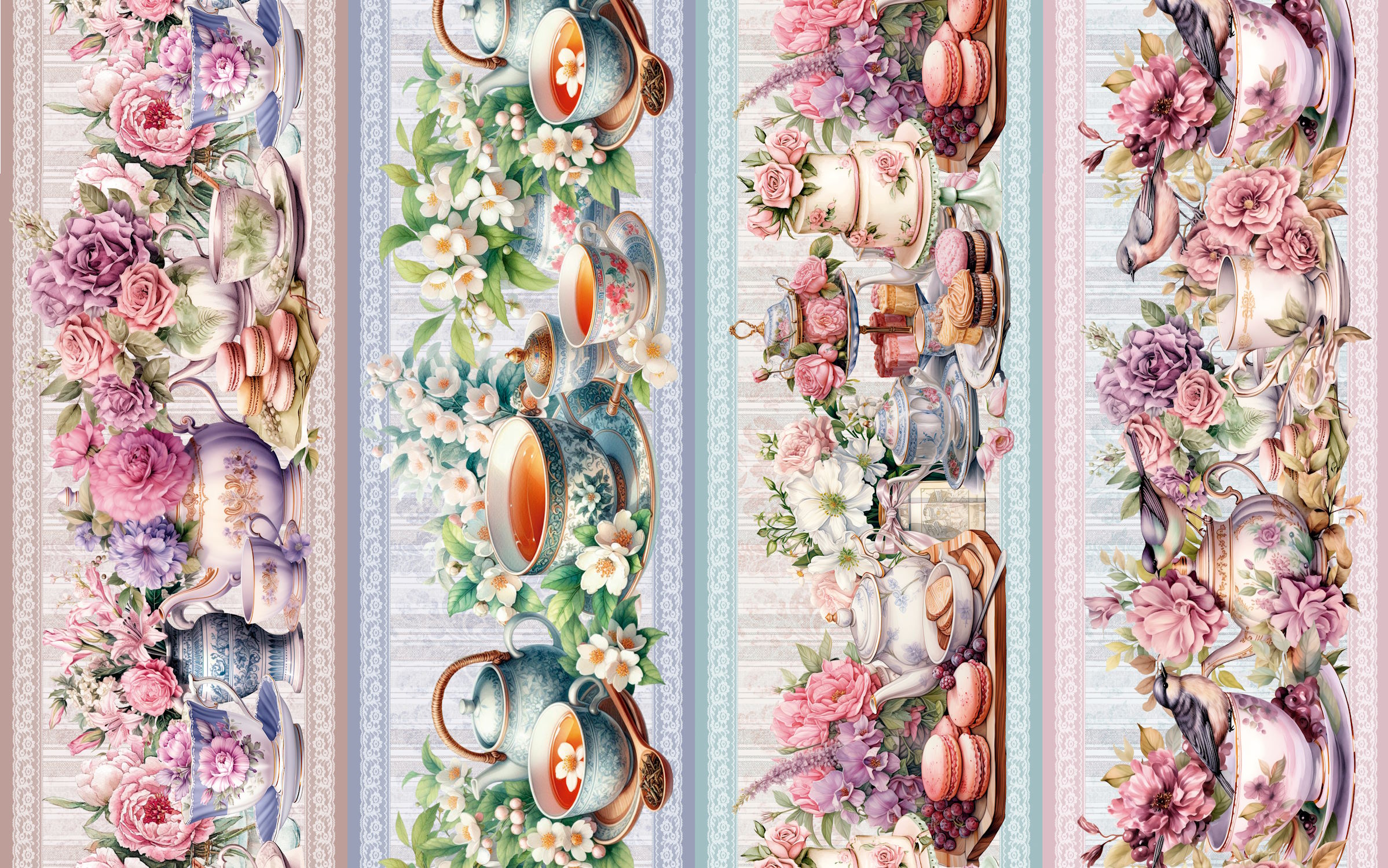 Tricoline Digital Barrados Chá da Tarde - A3204