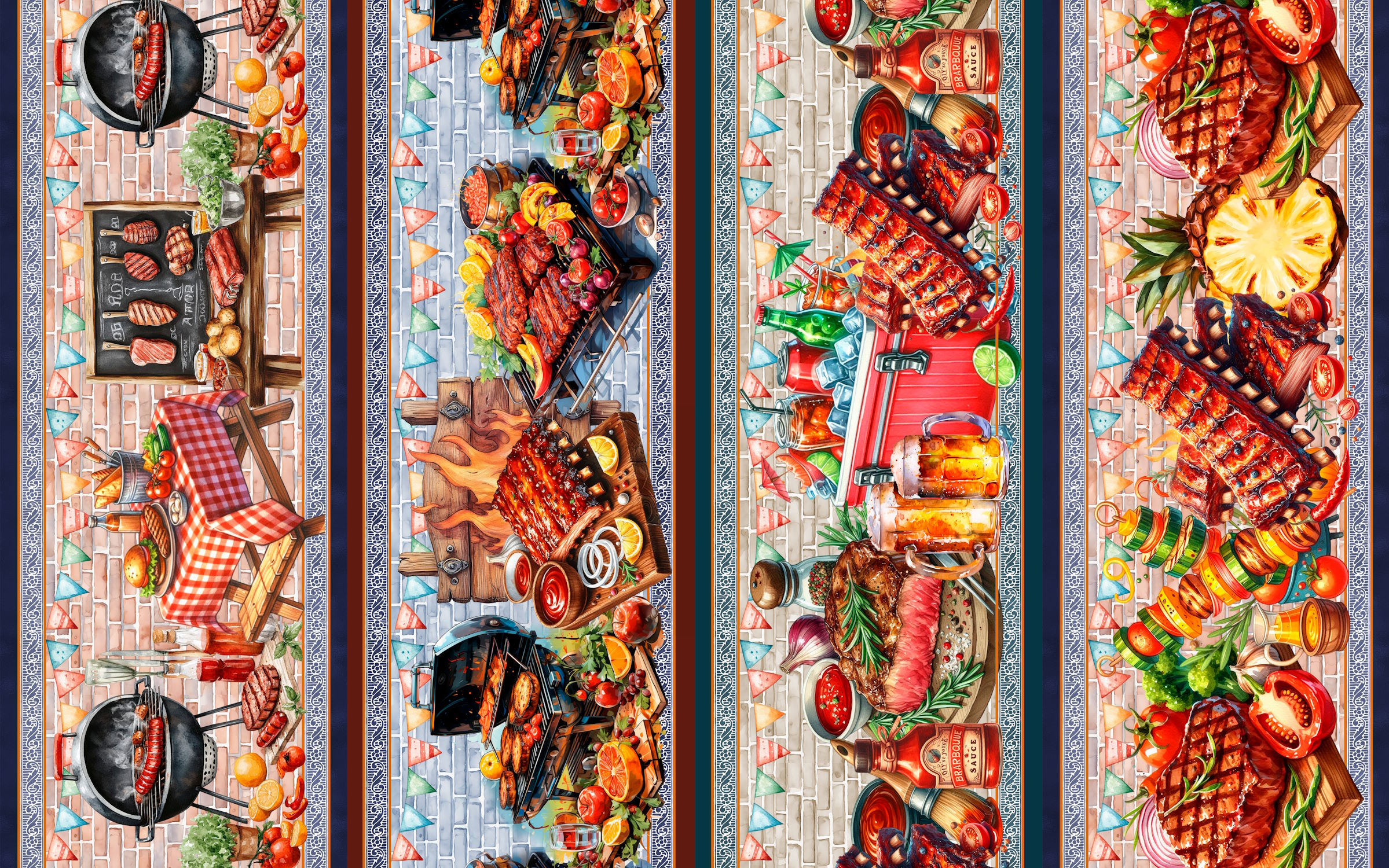 Tricoline Digital Barrados Churrasco 2026