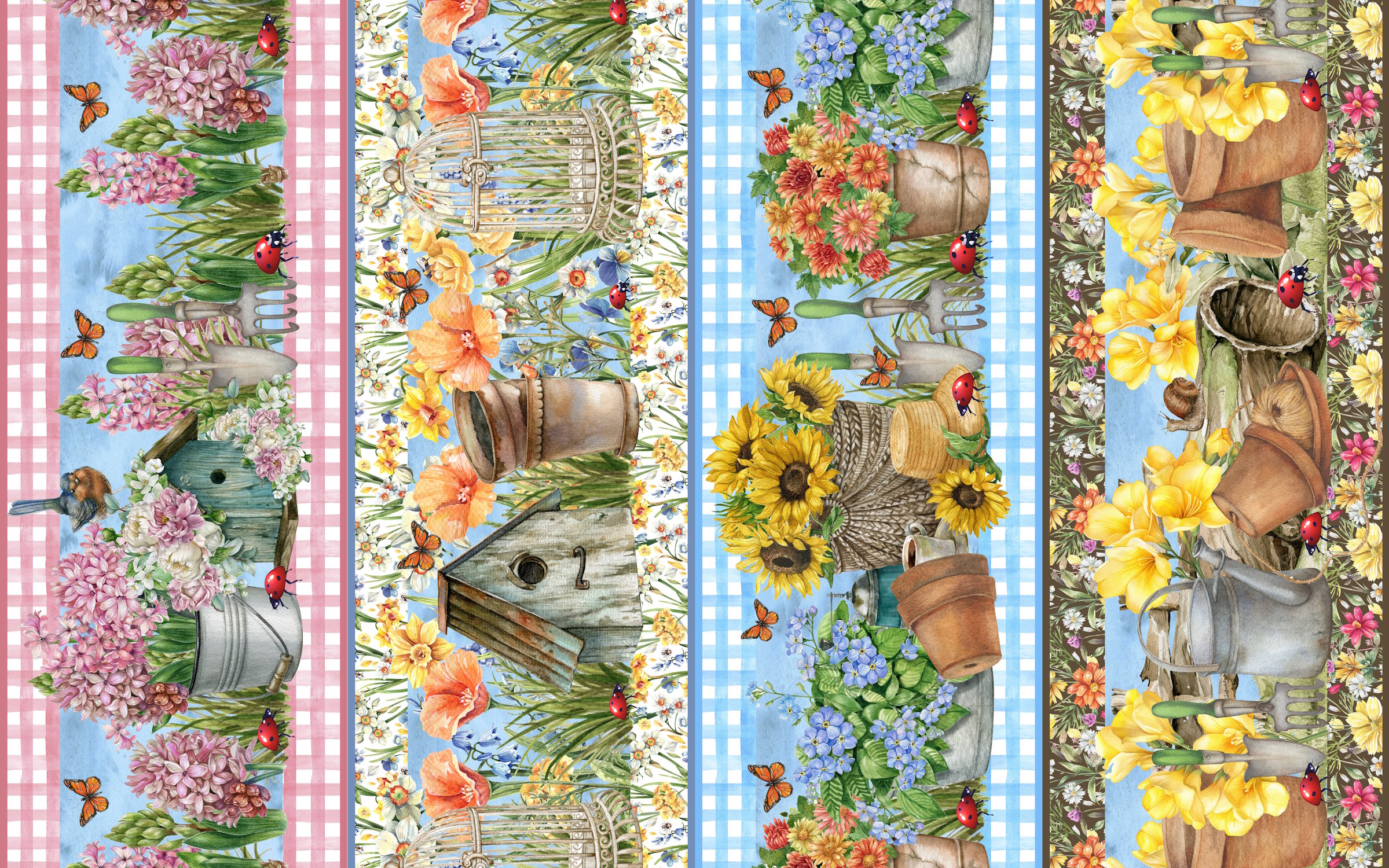 Tricoline Digital Barrados Jardim - A3202