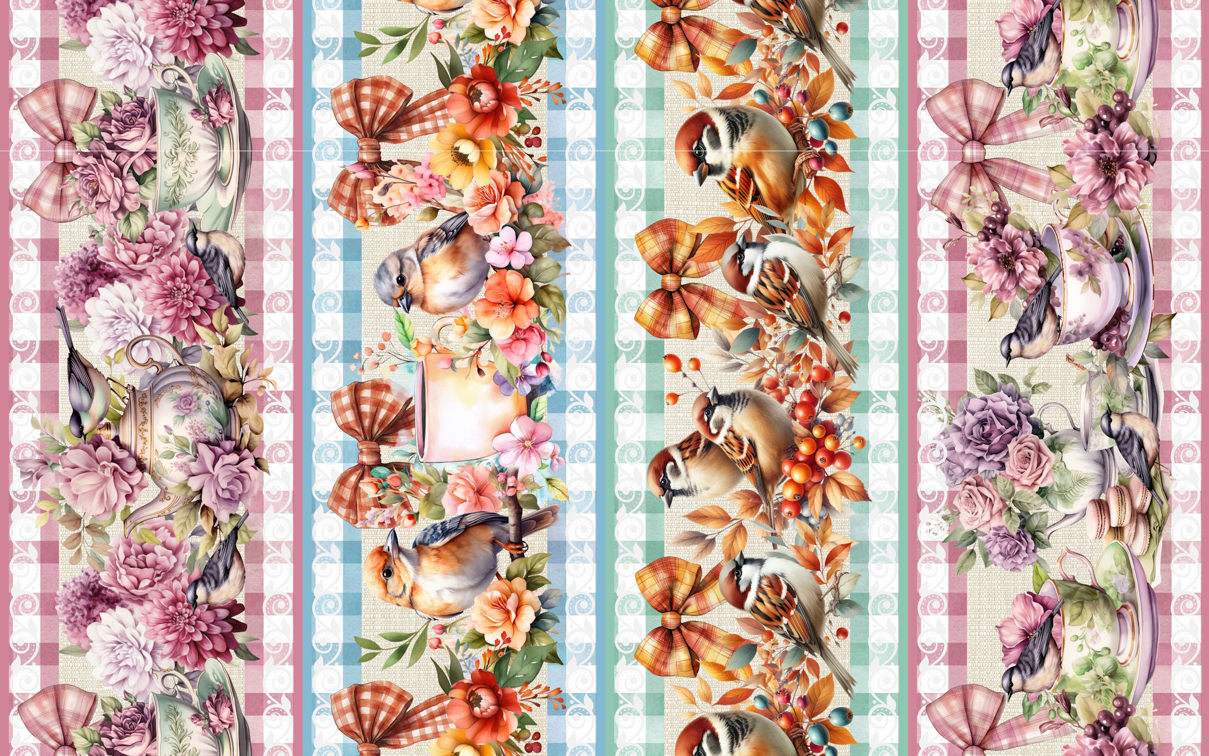 Tricoline Digital Barrados Passaros - A3201