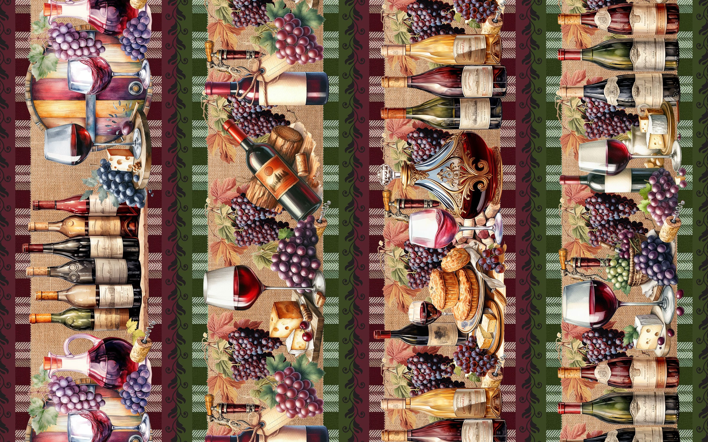 Tricoline Digital Barrados Vinhos - A3200