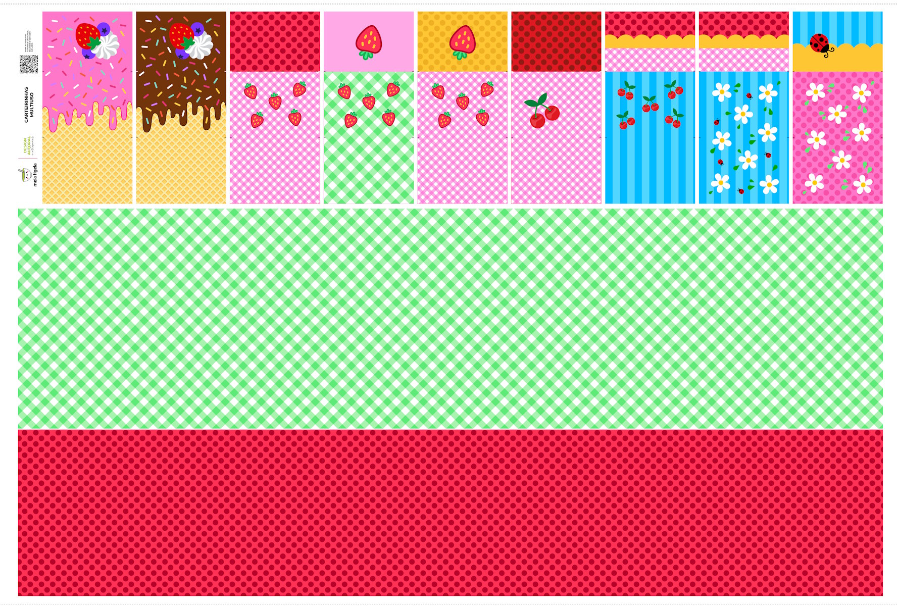 Tricoline Digital Painel Carteirinhas Doces - Meia Tigela