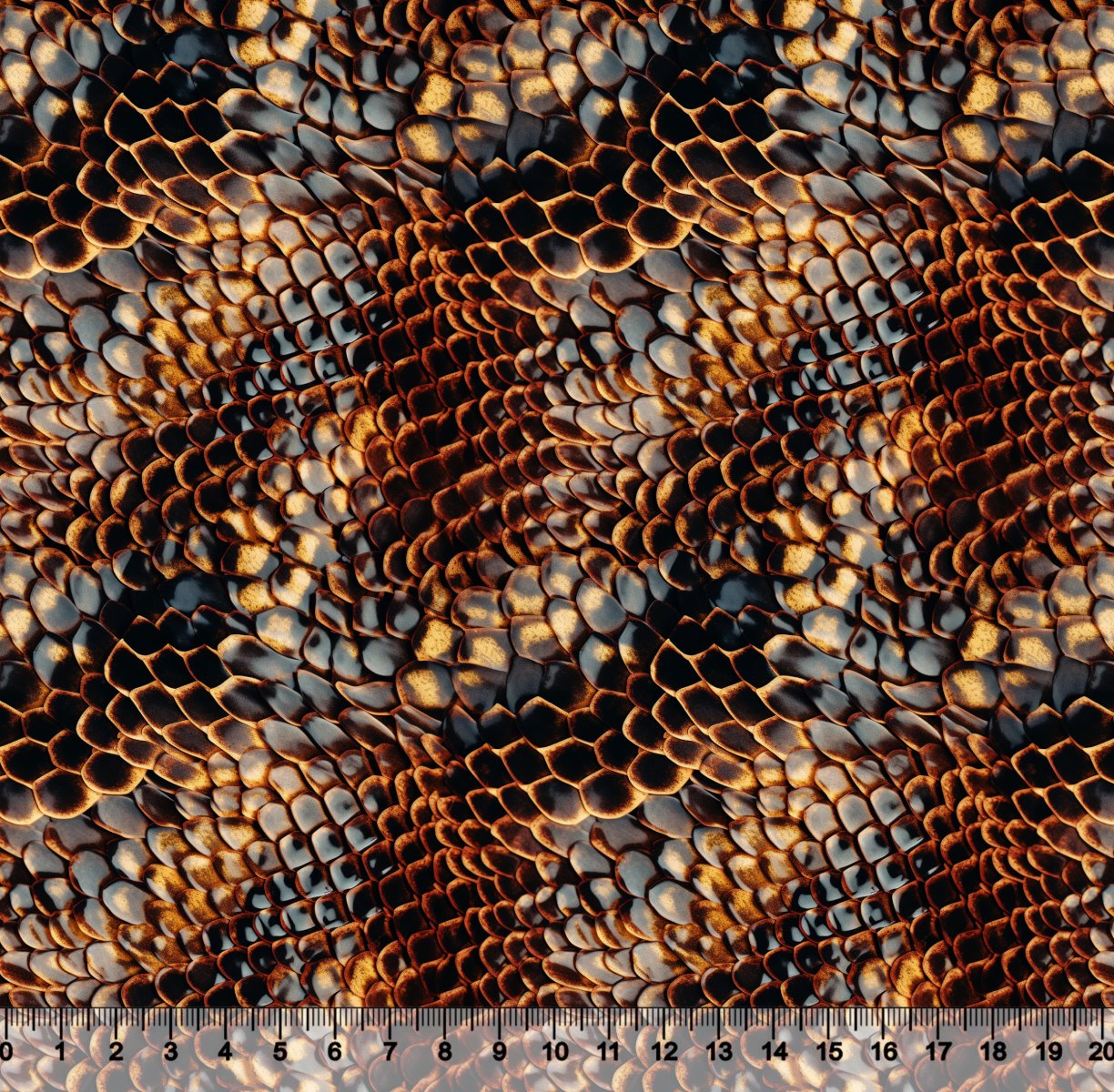 Tecido Sarja Impermeável Animal Print Cobra 2 Preto e Bege  3D