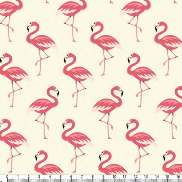 Animais flamingo fundo creme 5318-02