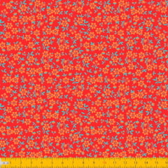 Floral fundo vermelho com laranja 2010v10