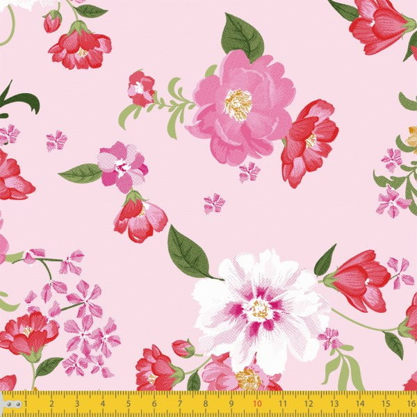 Floral Cores Fundo Rosa 8045 Var02