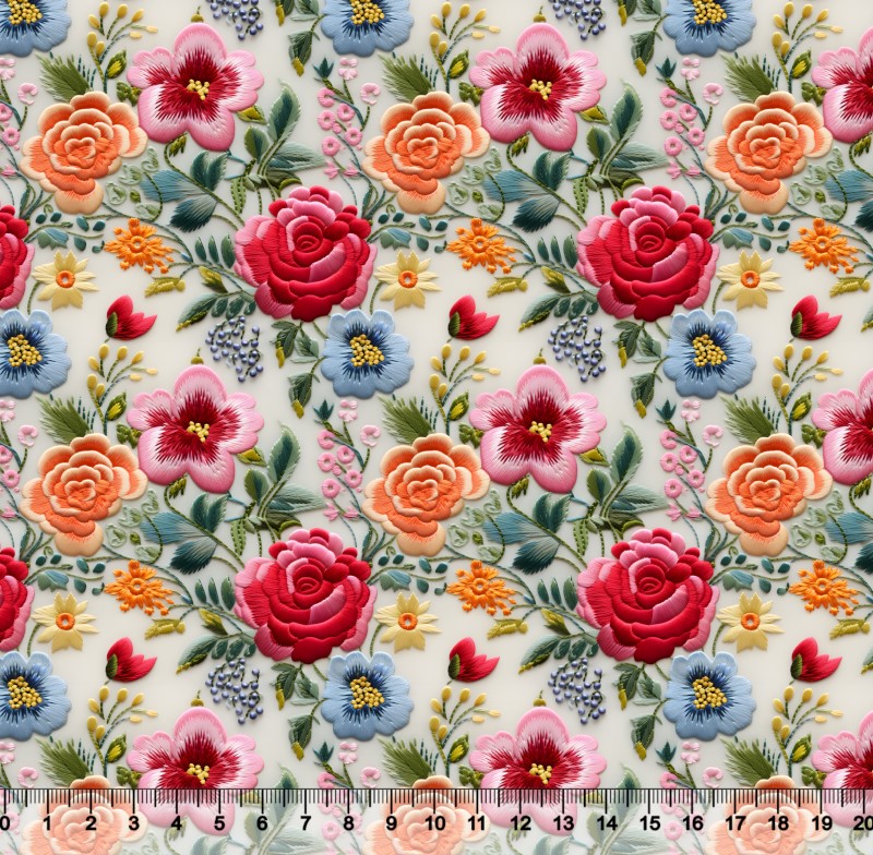 tricoline floral patchwork