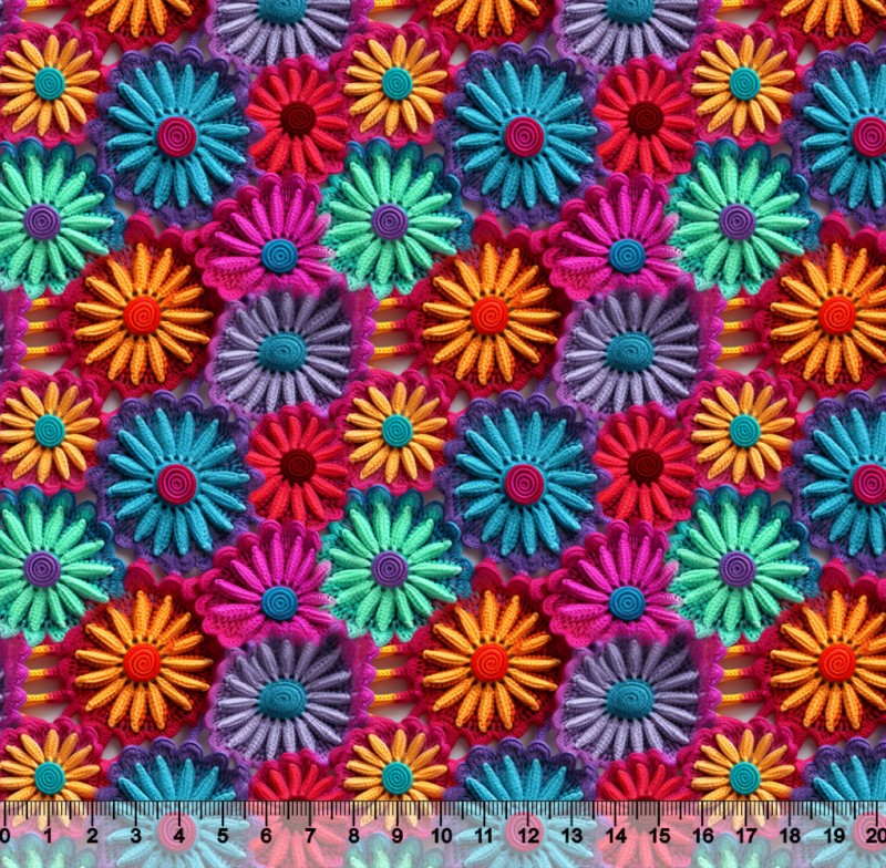 Tecido Tricoline Floral Bordado Color 26 3D - 81384