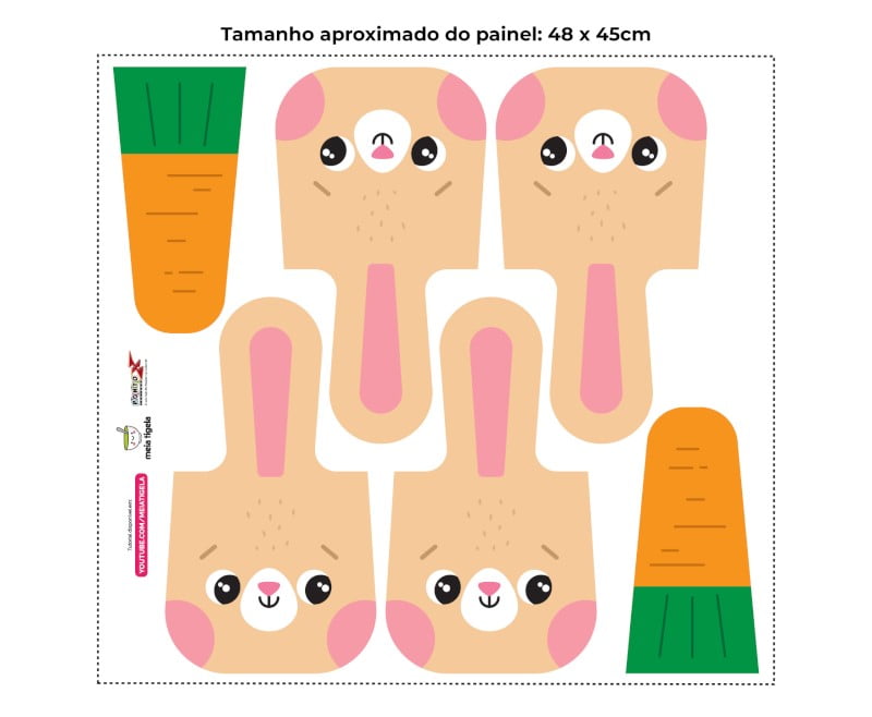 Tecido Painel Saquinho Pascoa Coelho P - Meia Tigela
