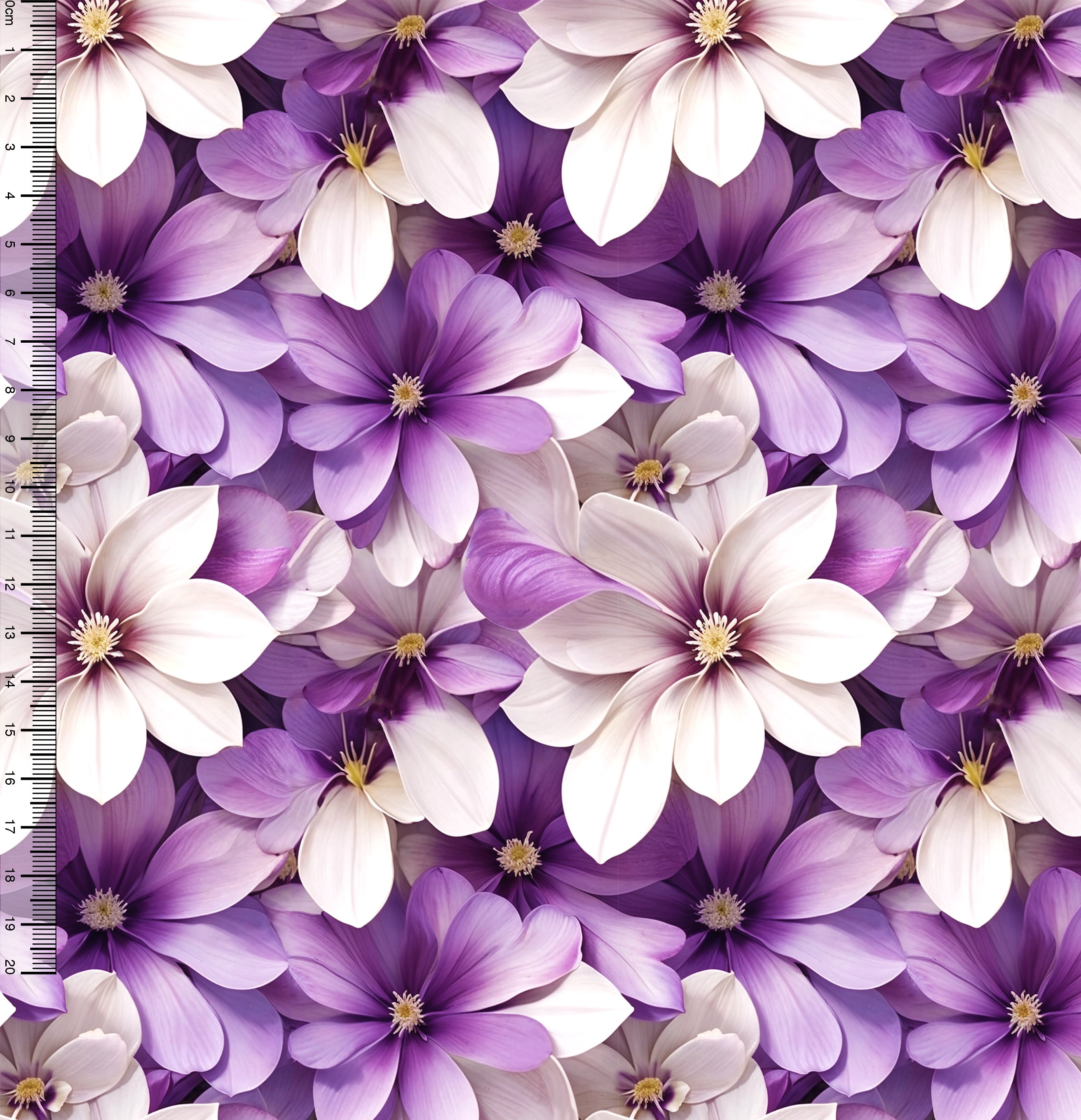 Tecido Sarja Impermeável Flores Lilás