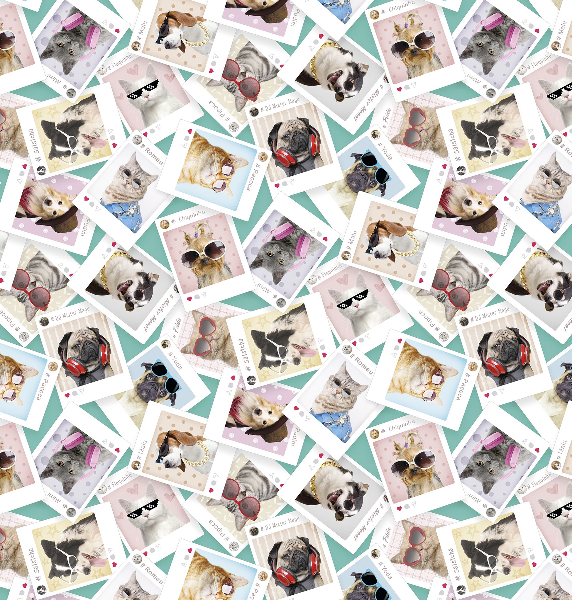 Tecido Tricoline Digital Dogs & Cats Fotos 6064D