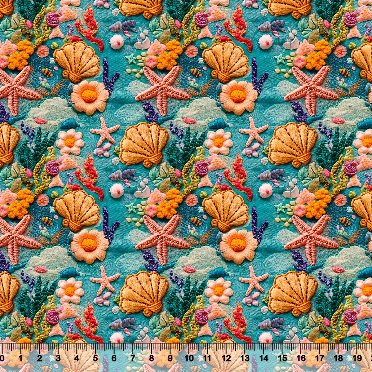 Tecido Tricoline Digital Estampado Fundo do Mar 95913