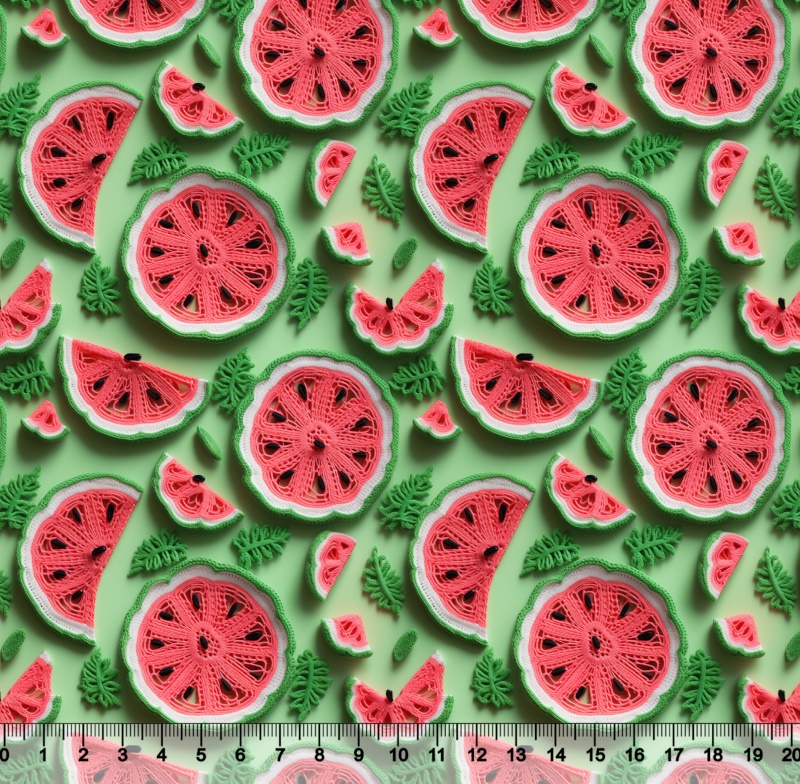 Tecido Tricoline Digital Melancia 3D - Coleção Frutas 85333