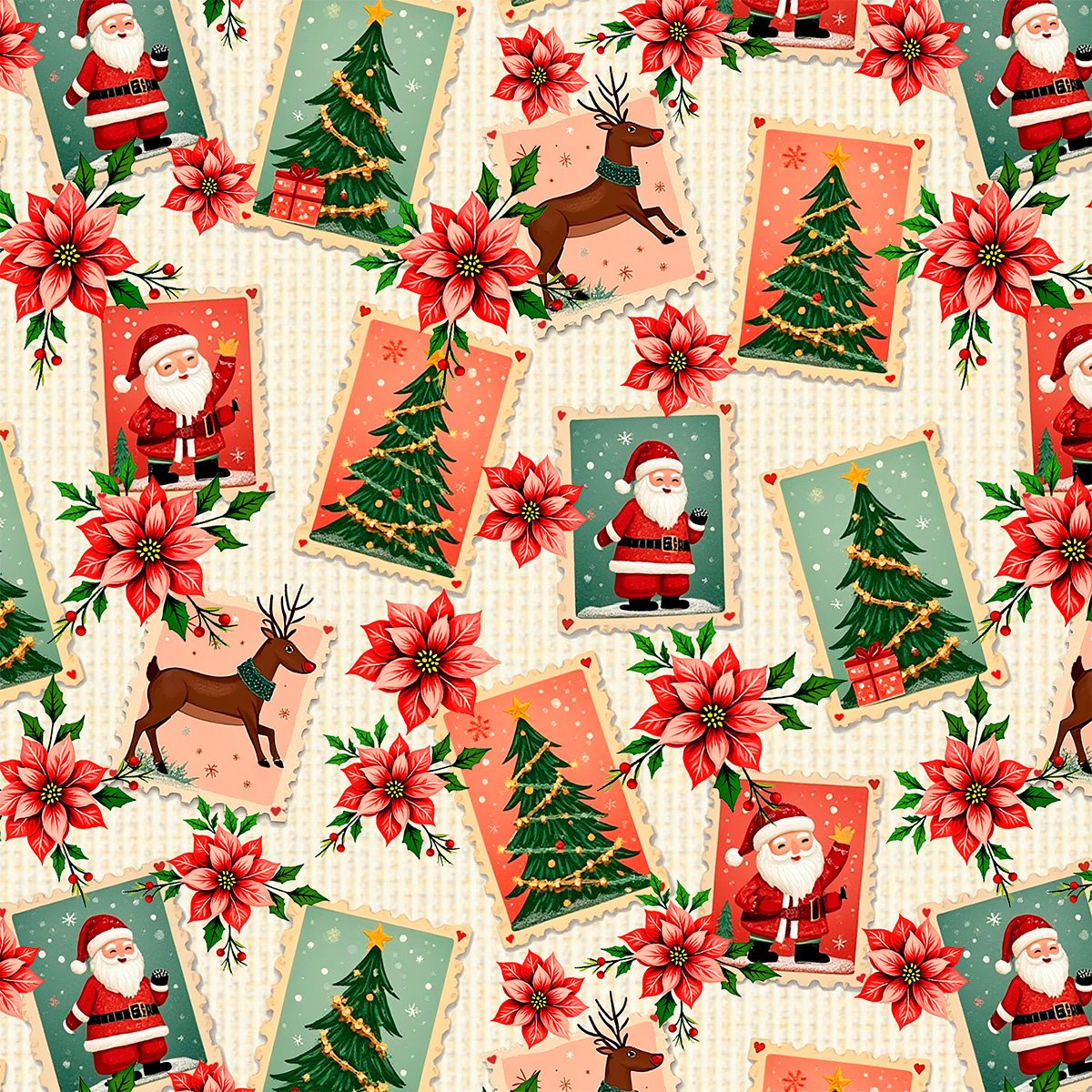 Tecido Tricoline Selos de Natal 8133001
