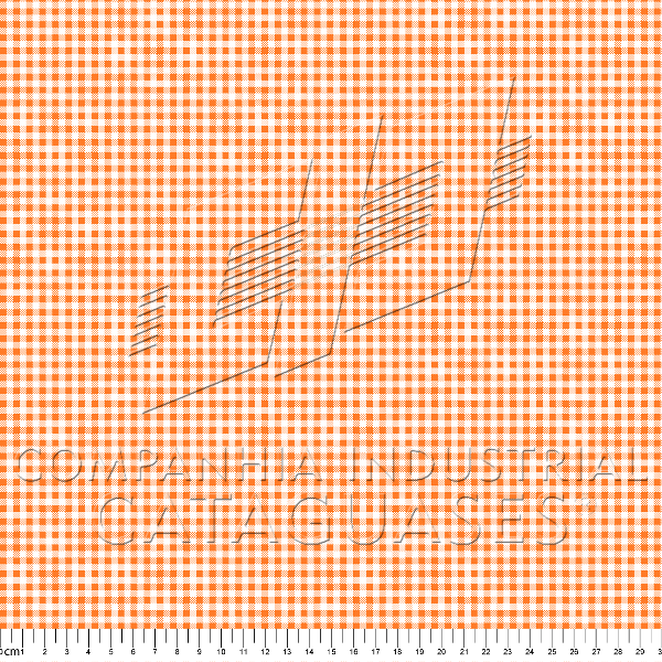 Tecido Tricoline Xadrez Pequeno Laranja 06906-323