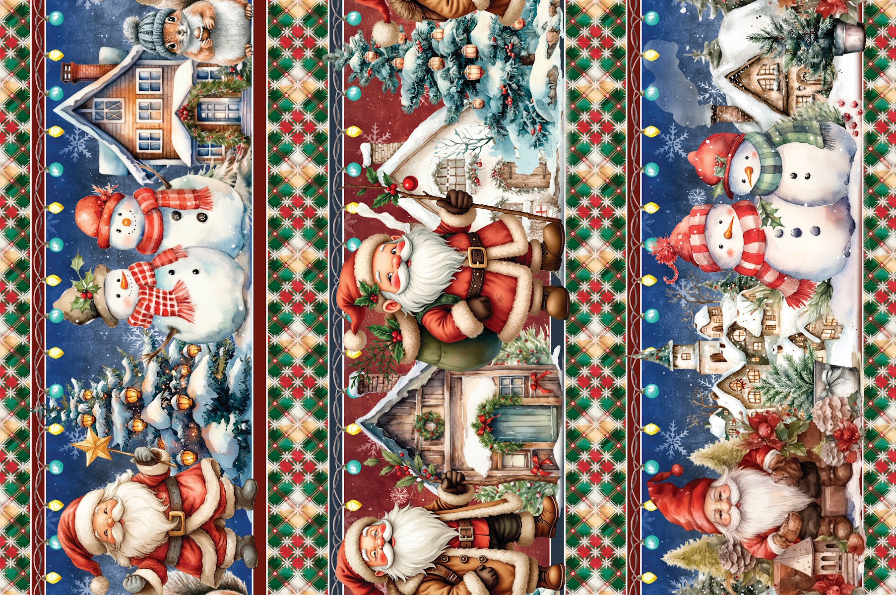 Tricoline Barrado Natal Iluminado 55cm x 1,50mt