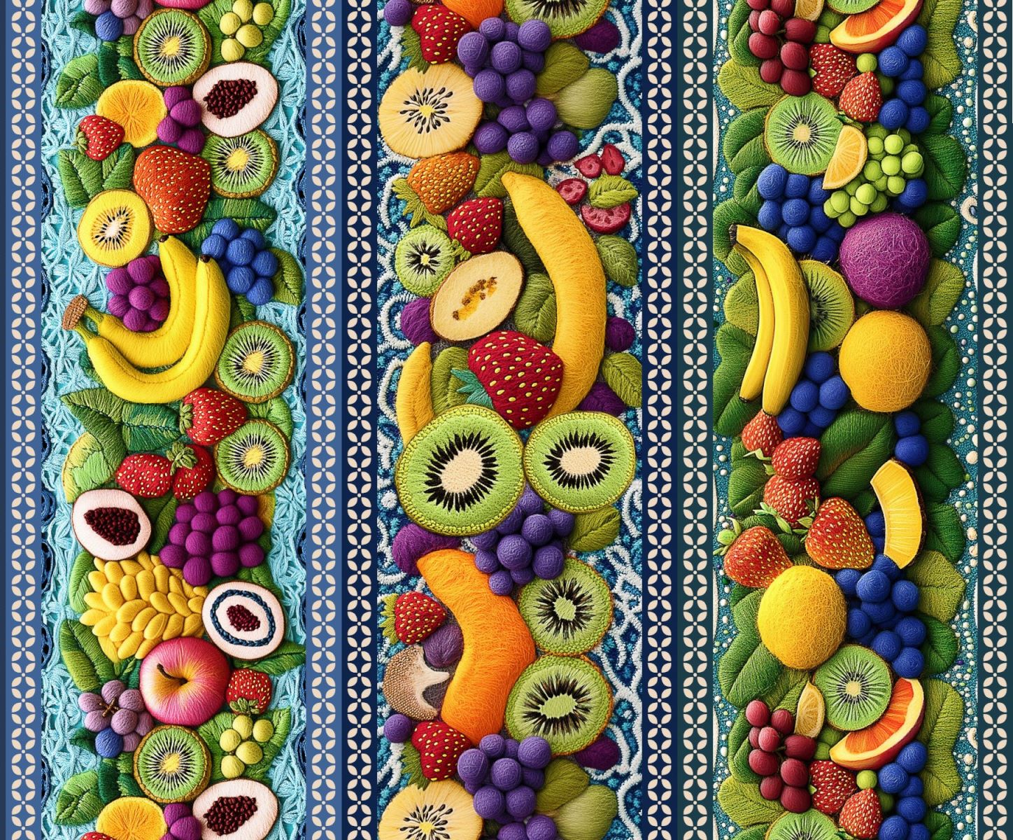 Tricoline Digital Barrado Salada de Frutas - 95036