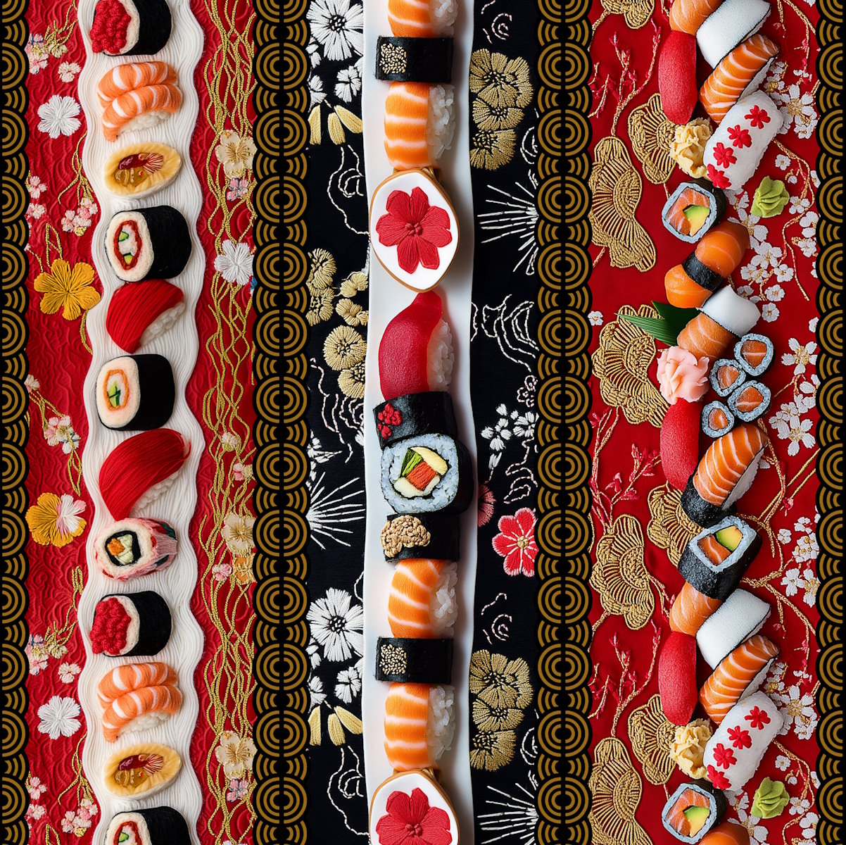 Tricoline Digital Barrado Sushi 96736