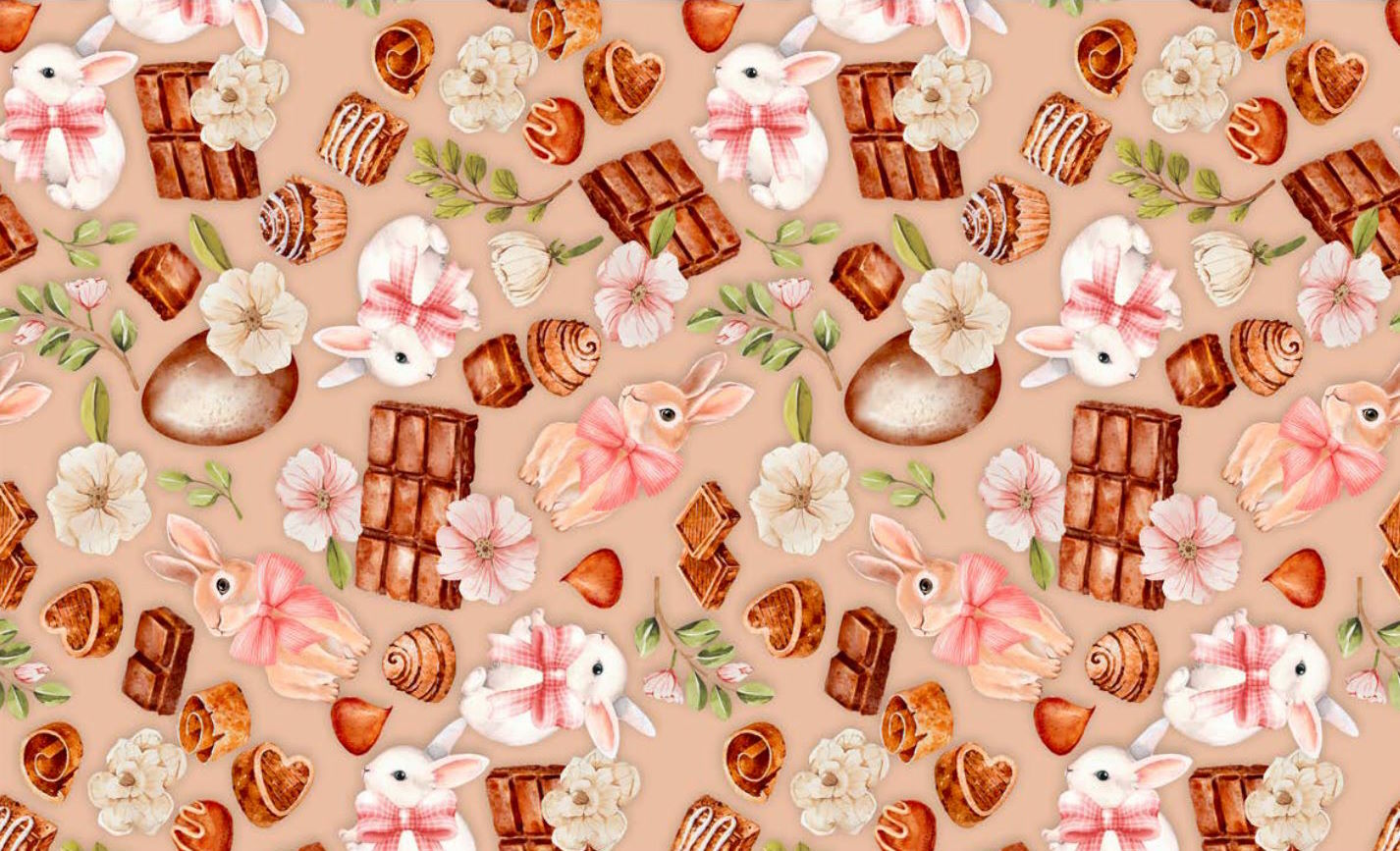 Tricoline Digital Páscoa Coelhos e Ovos - A1213