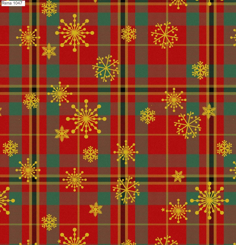 Xadrez Fio Tinto Natal Fio Dourado Flocos de Neve Rena - Grande 1047